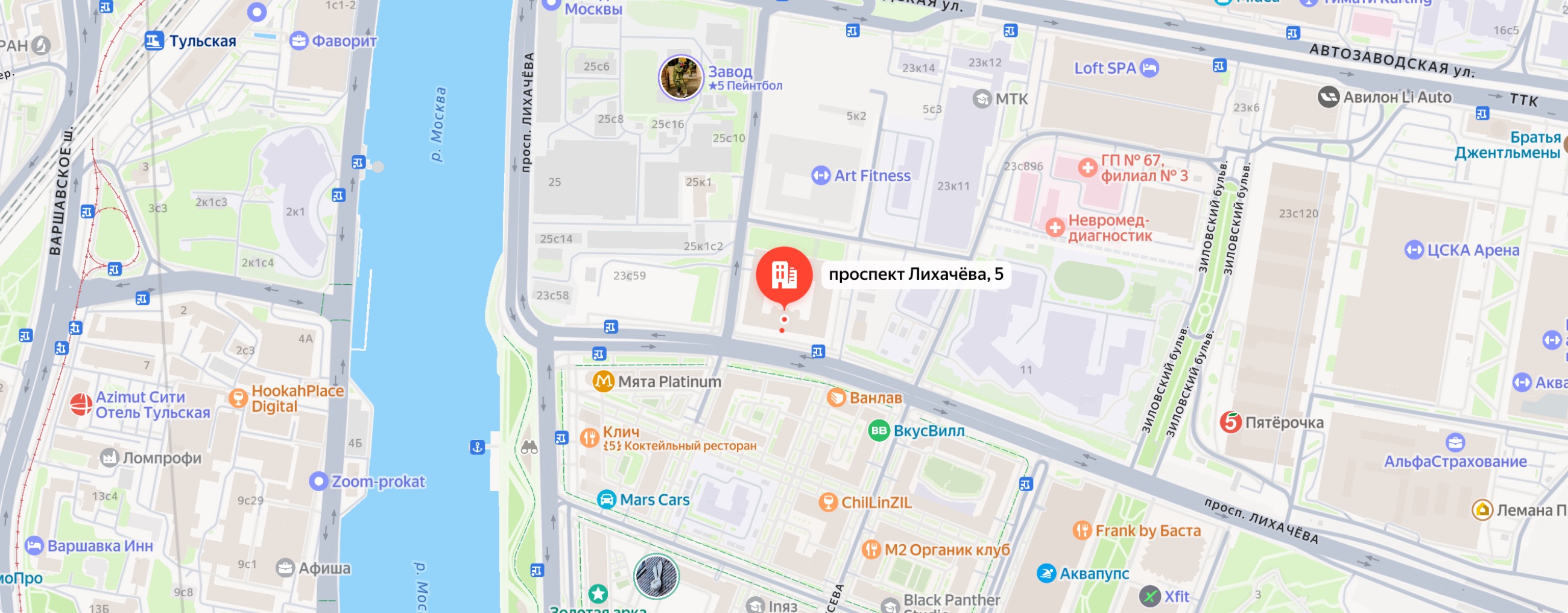 Карта: Москва, проспект Лихачева, д. 5